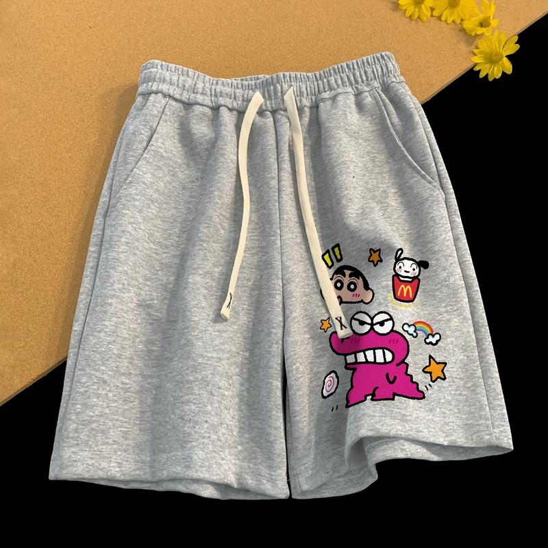 Quần đùi short nam nữ unisex in hình shin dễ thương chất liệu umi dày dặn thoáng mát form chuẩn - Rewshop 6