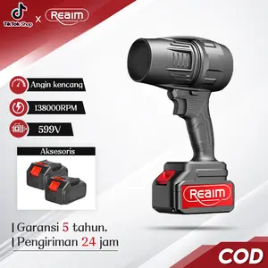 Reaim Turbo Blower 1050W Jet Fan Cordless Blower Baterai Lithium High Power Car Dryer Violent Turbo Fan Pembersih Saluran Blower Tanpa Kabel Unit
