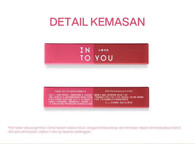 INTO YOU One Shot Lip Tint Glossy Water Finish Ringan Tahan Lama Tidak Transfer Bibir Lembap Natural