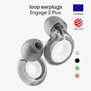 Loop Engage2 Plus-High Fidelity Noise Reducing Earplugs (16+9dB) for social gatherings conversations parenting and noise sensitivity-Stylish design Foam or Silicone