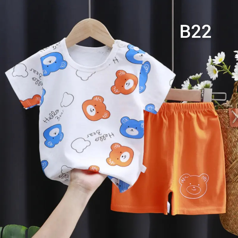 SETELAN BAJU BAYI LENGAN PENDEK Bayi Balita Katun Parsel Perempuan 6