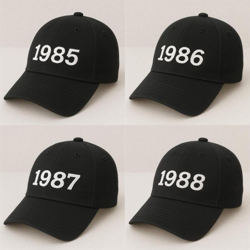  Mũ Lưỡi Trai Đen Thêu Năm Sinh – Deal 9K – Hot TikTok – Unisex 