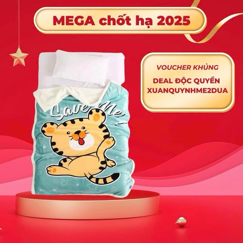  Chăn Đắp Mùa Đông - Chăn Lông Cừu Dày Mềm Và Ấm Cho Bé KT 90x 130cm 