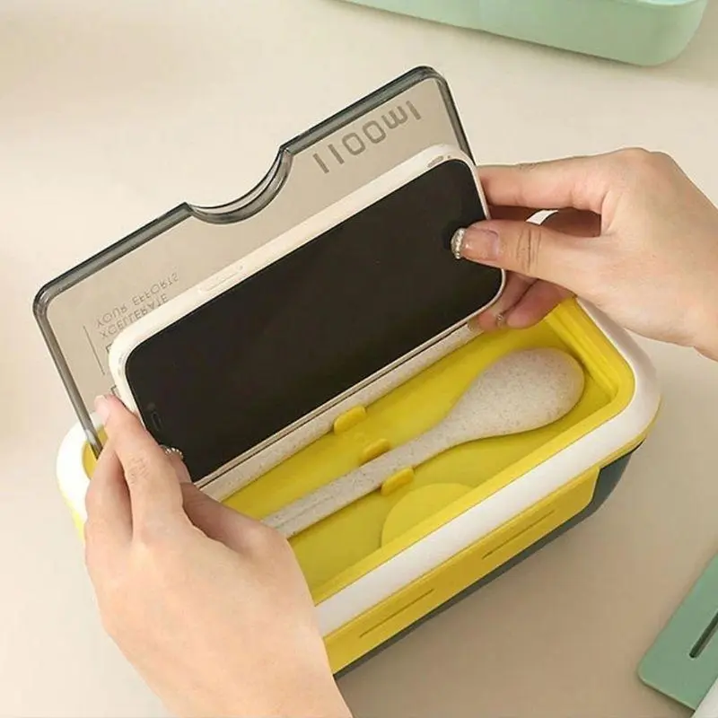 COD bundling Set lengkap Lunchbox - 1 Lunchbox 1 Lunchbox mini 1 Botol Garpu Kotak Makan Sendok Kitchenware Plastik 3