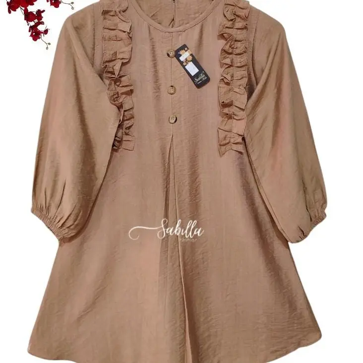 Tunik anak perempuan umur 10-12 tahun / baju anak muslimah lengan panjang 5