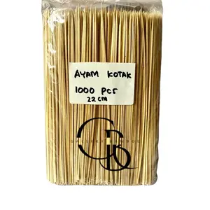 TUSUK SATE AYAM KOTAK isi 1000pcs ukuran 22cm- tusuk sate angkringan- tusuk sate tahu Kitchenware