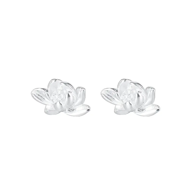 925 Sterling Silver Flower Stud Earring Fashion Trendy for Women Gift