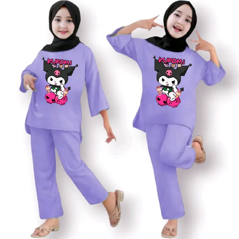 SETELAN ANAK VIRAL USIA 2-12thn KUROMI PINK 0