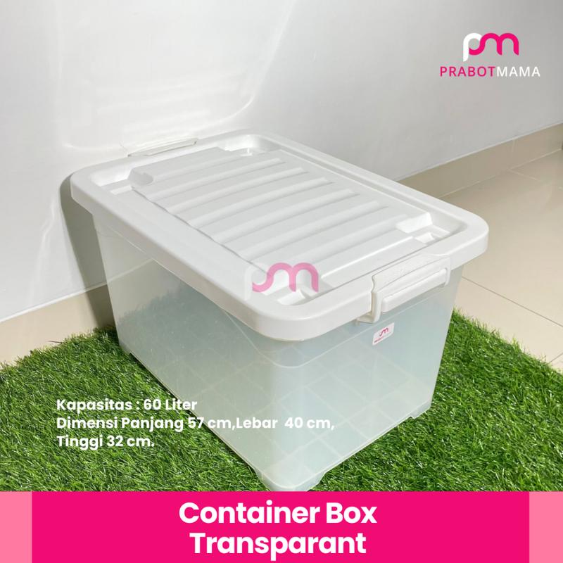 Container Roda Bening Hyper 45L 60L - Prabotmama / Tempat Penyimpanan / Box Serbaguna 4