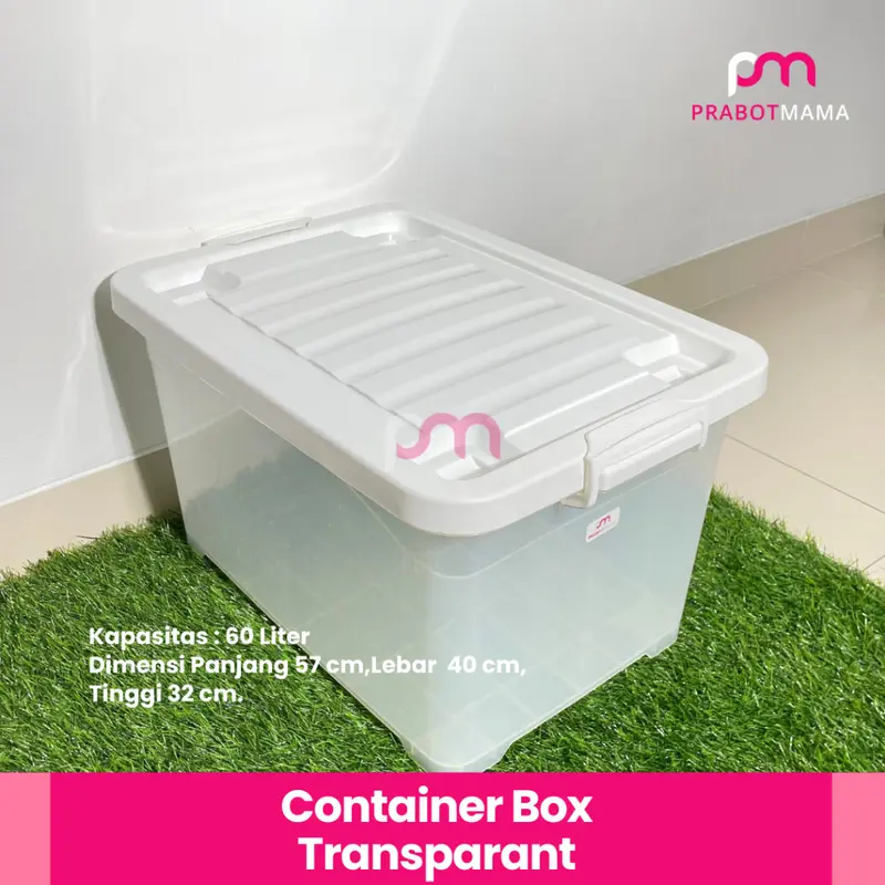 Container Roda Bening Hyper 45L 60L - Prabotmama / Tempat Penyimpanan / Box Serbaguna 4