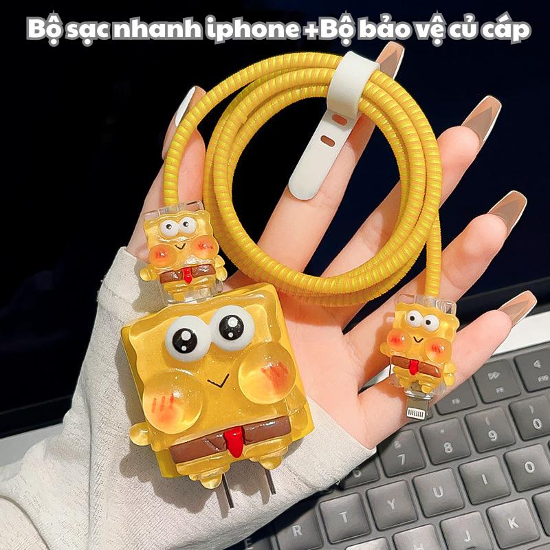  Combo củ cáp sạc nhanh iphone   tặng thêm bộ bảo vệ củ cáp sạc  sạc nhanh bền bỉ bảo hành 12 tháng- PT3STORE 