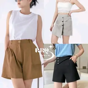 Mancung.id Paket Celana Pendek Wanita Isi 3 Beda Model Beda Warna/Celana Pendek/Rok Celana/Hotpants Kancing/Rok Pendek Cargo/Hotspan Santai Wanita Mini Shorts Pant Korean Style Premium