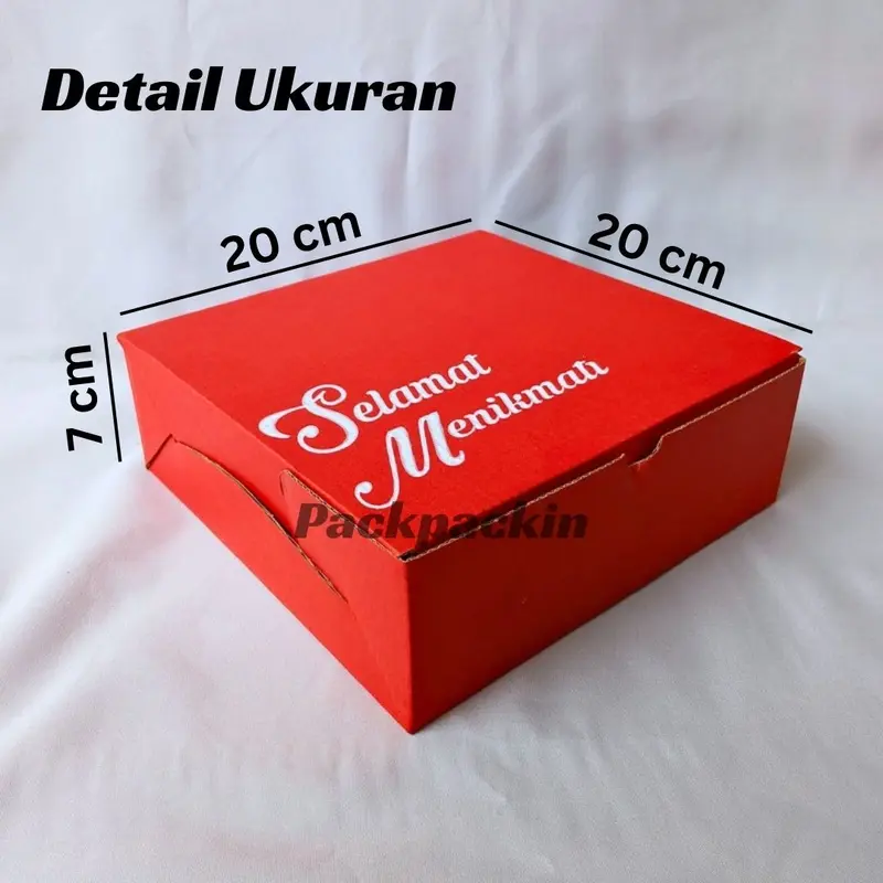 BOX KOTAK NASI SEKALIPAKAI UNTUK HAJATAN WARNA MERAH UKURAN 20 CM BAHAN  E - FLUTE 4
