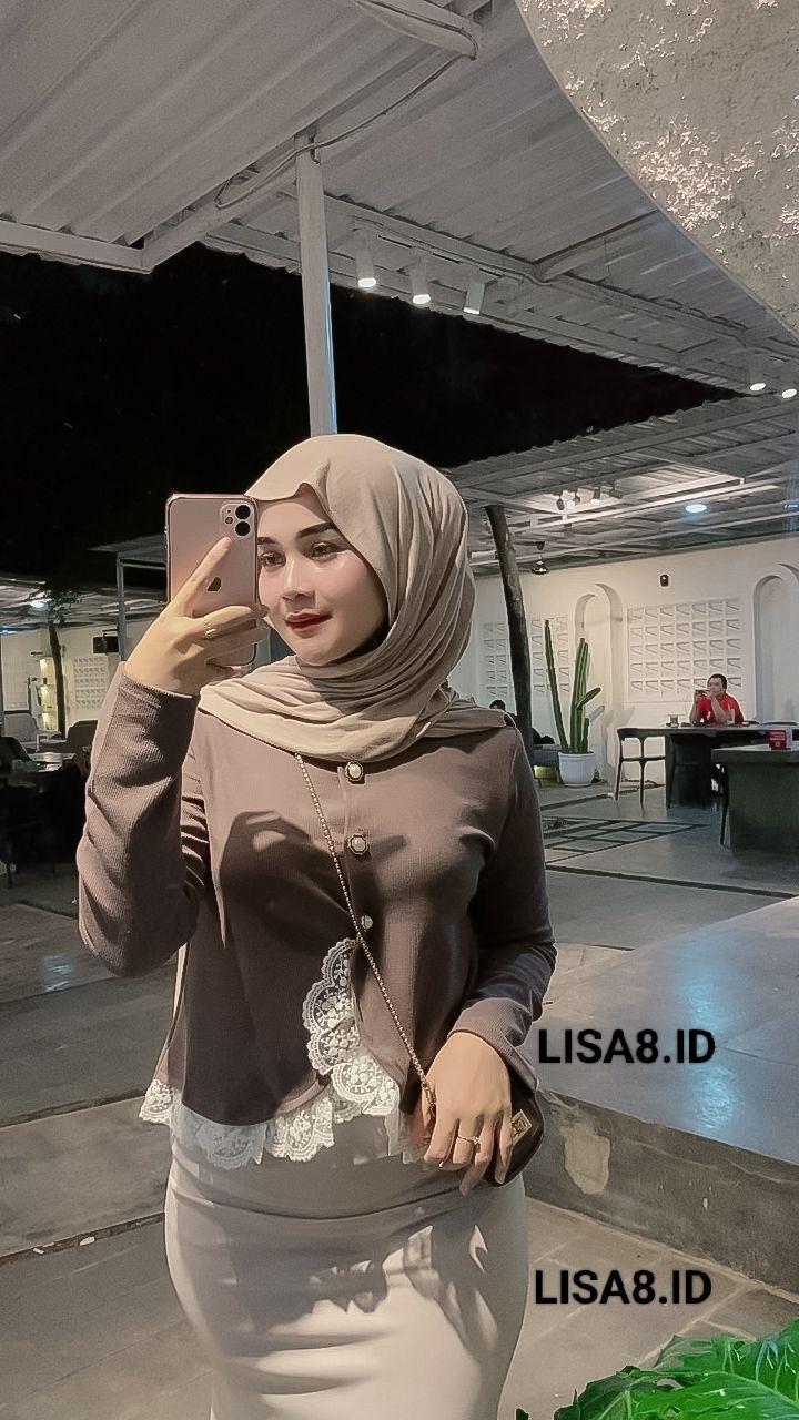 Atasan Viral Sabrina Blouse wanita Knit Premium melar Renda halus Atasan semi crop Korean Style Kekinian