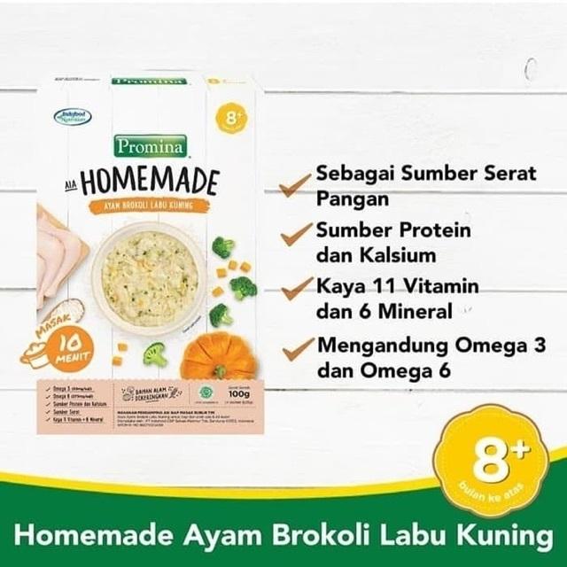 Promina Homemade Bubur Bayi MPASI 8+ Ayam Brokoli Labu Salmon Kentang Wortel Box 100 g 6