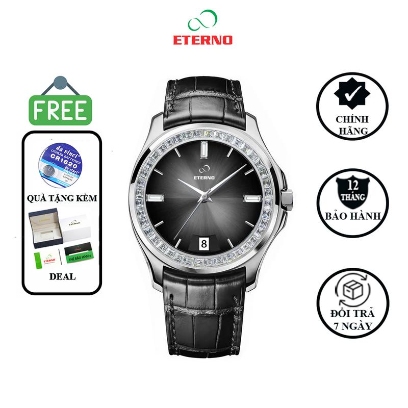 [HUYNHTOAN09] Đồng Hồ Nam ETERNO E25-0064 Thiết Kế Sang Trọng, Dây da mềm