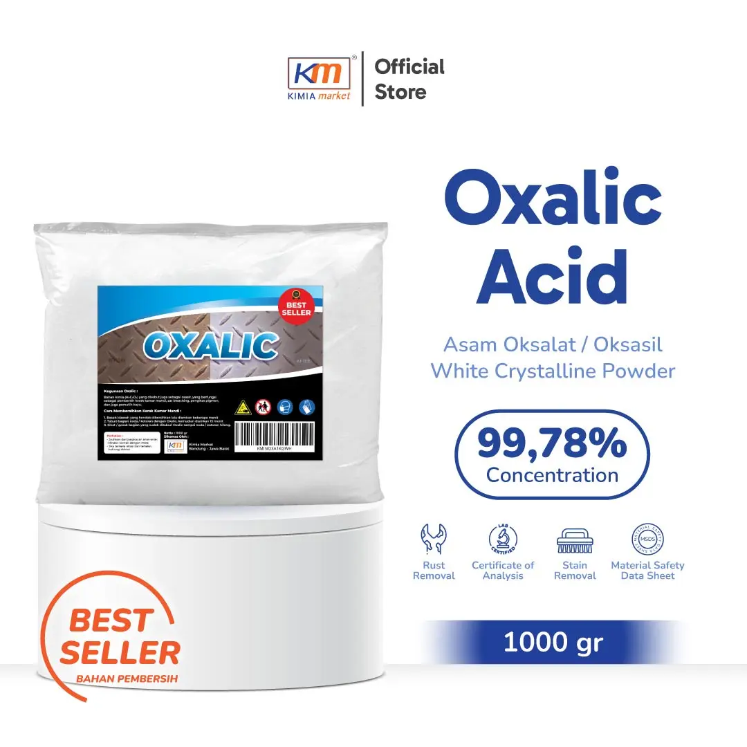 Oxalic Acid 1kg - Pembersih Kamar Mandi Ampuh Anti Ribet Menghilangkan Noda / Osasir By Kimiamarket.id