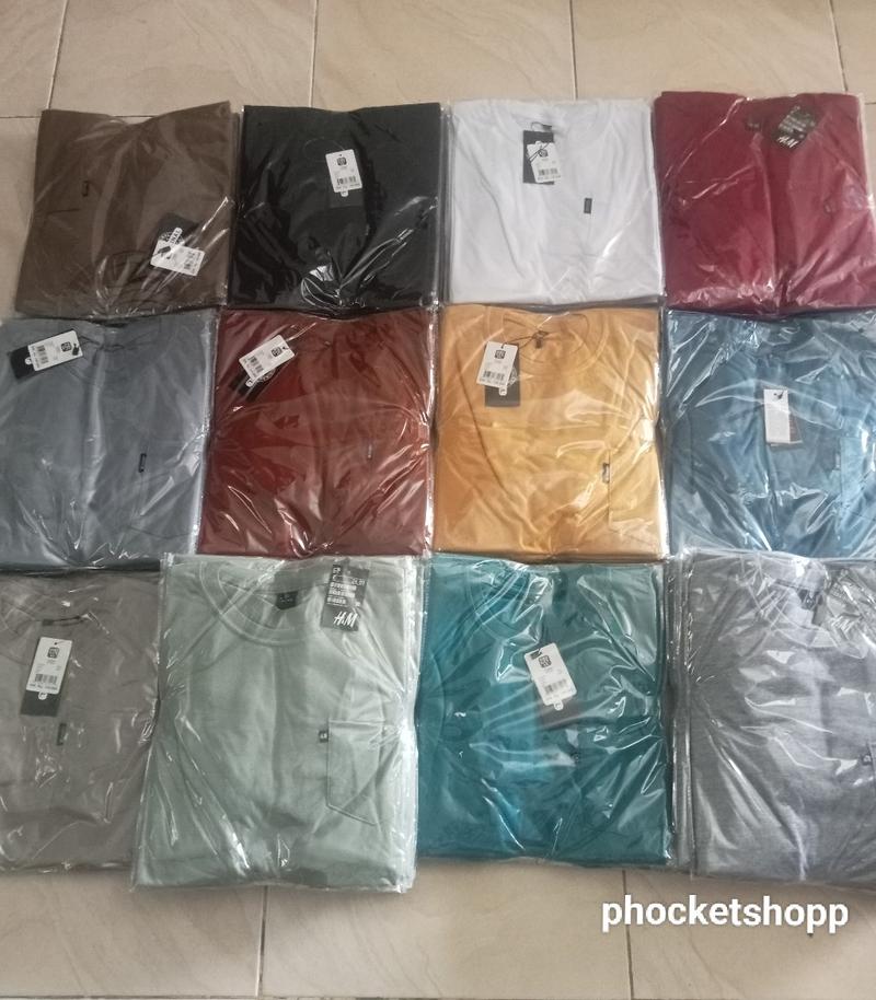 Product Introduction of 4pcs 100rb kaos poket kaos kantong depan kaos pria wanita Variasi Oblong Polos Baju 2