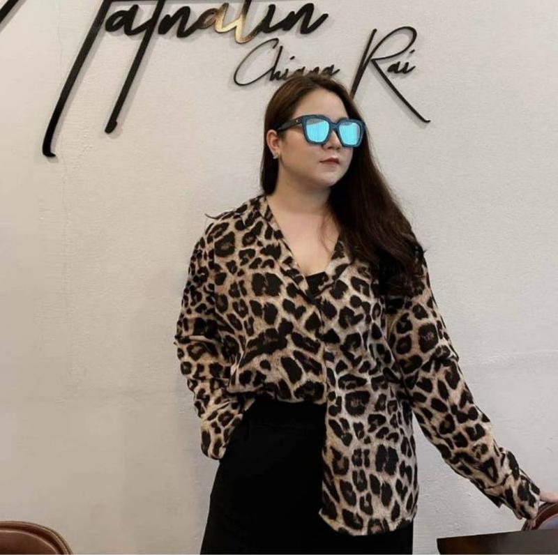 kemeja leopard jumbo / kemeja leopard LD 120 / kemeja leopard oversize Baju  Rayon Panjang 4