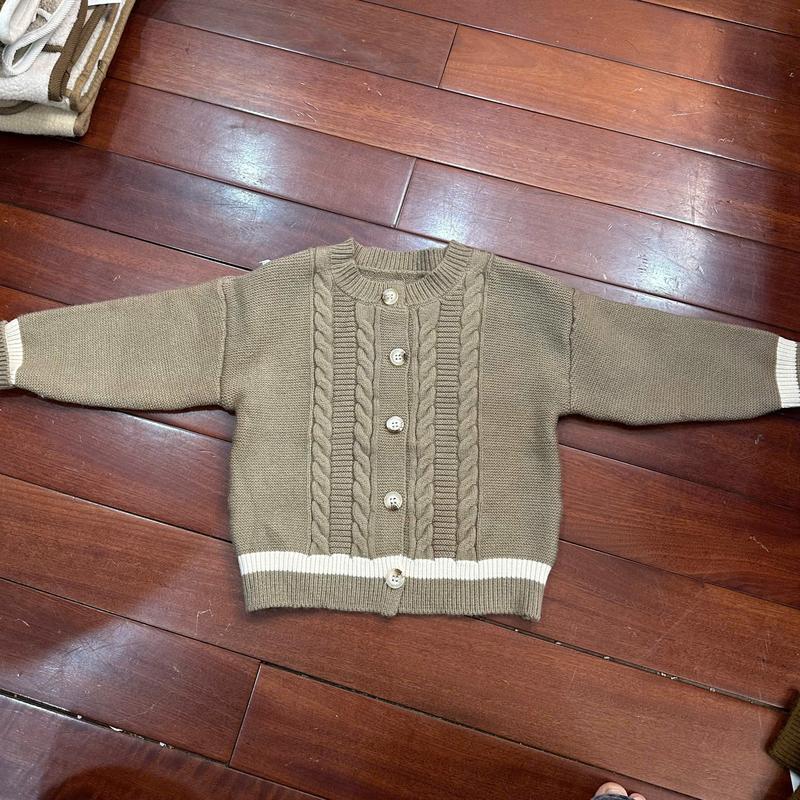   MẸ THÓC  Áo len cardigan vặn thừng khuy giả gỗ B85  168  hàng QCCC by KID CLOTHING 