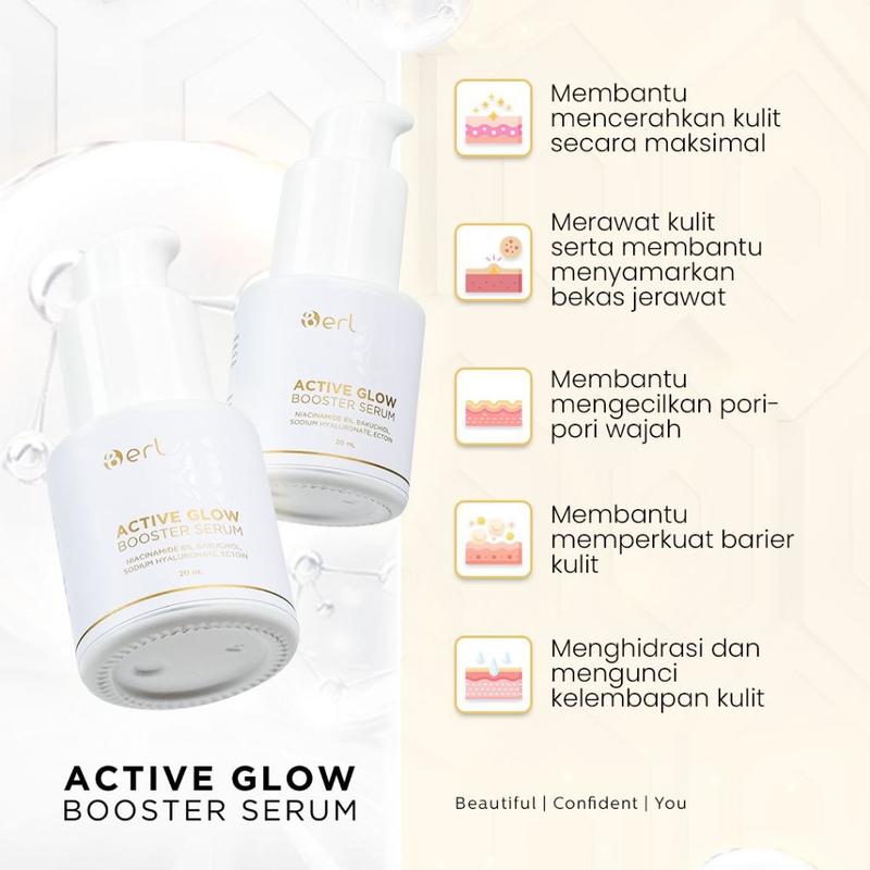 B Erl Active Glow Booster Serum (DOKTIF APPROVED) Mencerahkan Wajah Aging Pencerah Dark Perawatan 2
