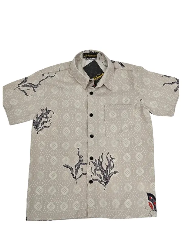 Arjuna Weda Hem Batik Anak Tenun Kawung - Bahan Semi Sutera 6
