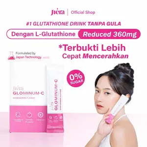 JIERA Glominum-C Drink 1 Box ISI 10 Minuman Glutathione Reduced & Collagen Rasa Mixed Berries Tanpa Gula Dengan L-Glutathione & Fish Collagen Untuk Meratakan Warna Kulit Solusi Jerawat Flek Hitam dan Masalah Kulit Wajah/Badan Lainnya