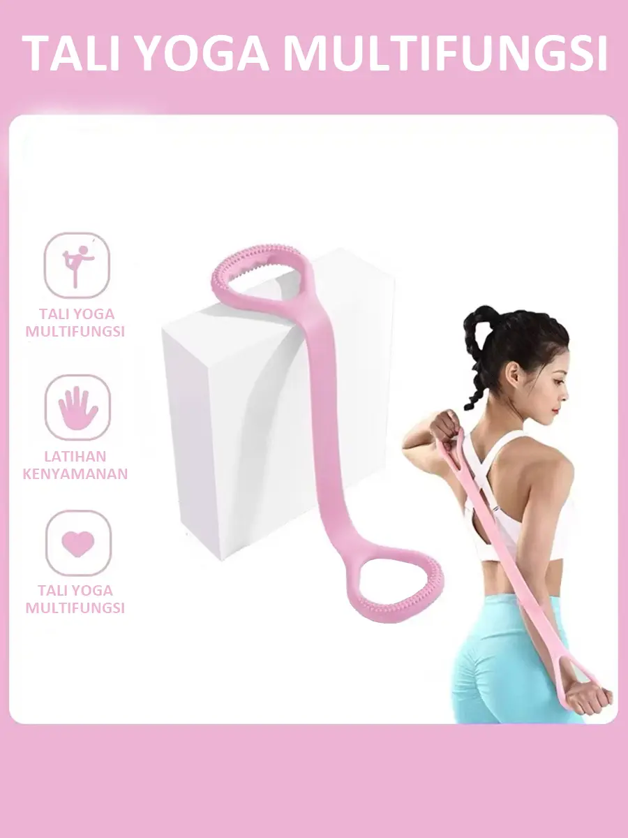 [READY STOCK]Tali Yoga Stretching – Tali Olahraga Senam Gym Fitness Elastis untuk Peregangan Otot