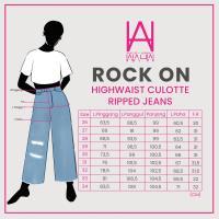 Product Introduction of WAUW - ROCK ON Kulot Ripped Jeans Highwaist - Cream 2234 0