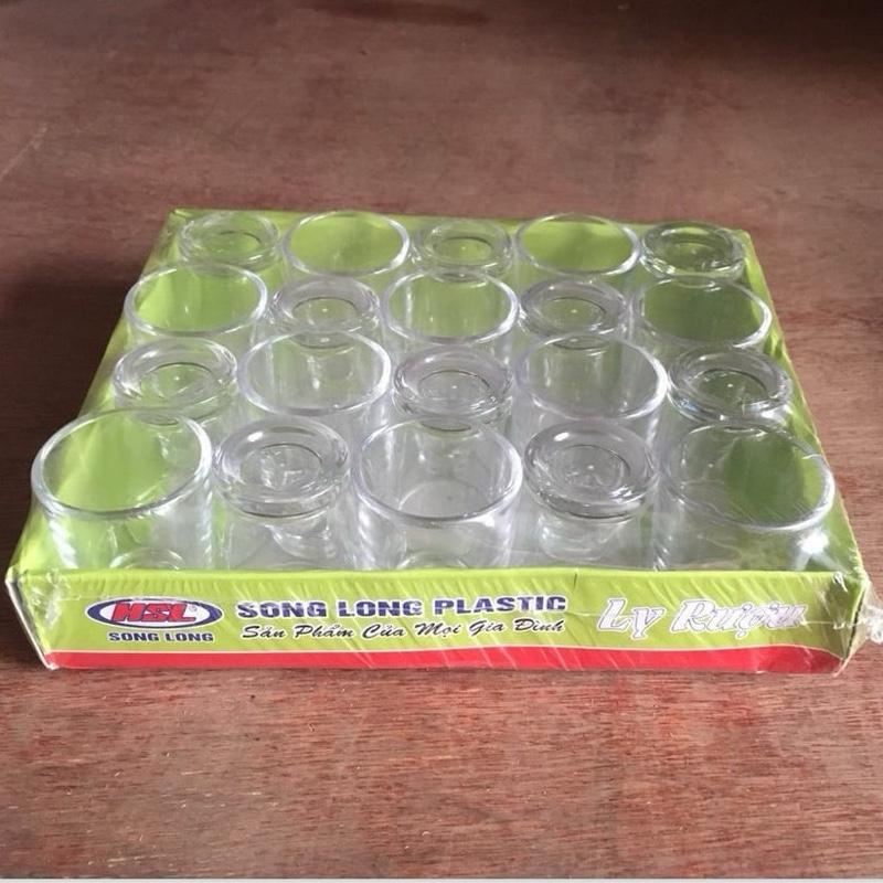  Combo 20 Ly Rượu Nhựa Meka Song Long trong suốt rớt không bể tiện lợi bình nước 