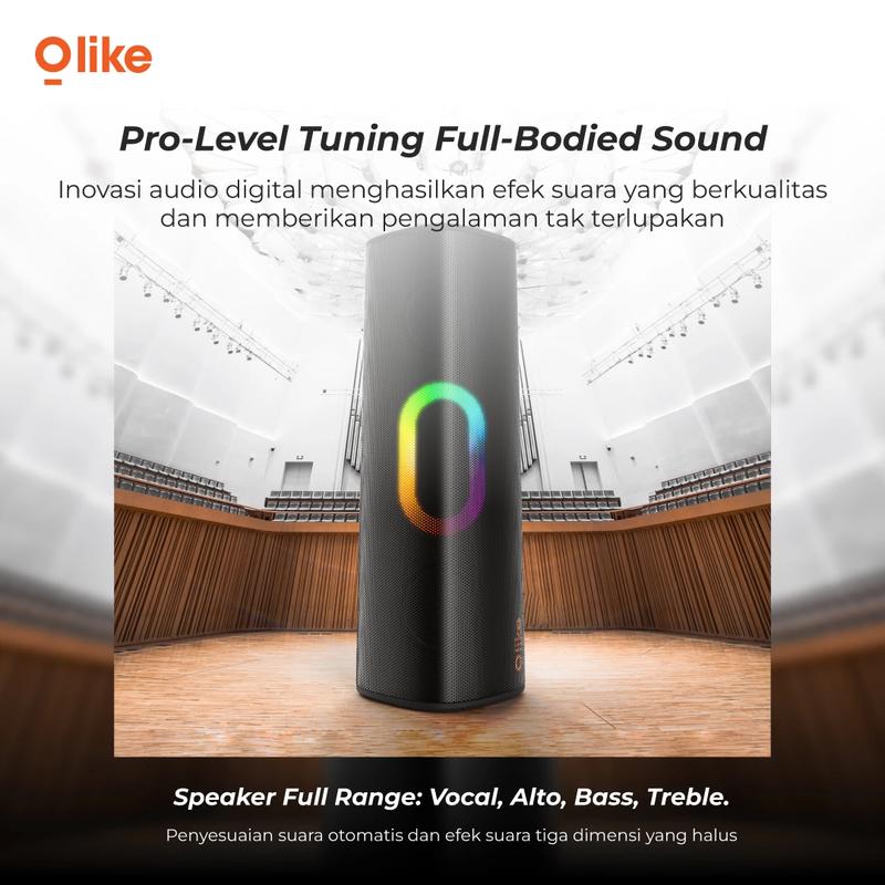 OLIKE SV1 COMBO SPEAKER RGB LIGHT BLUETOOTH PORTABLE STEREO TWS WIRELESS SLOT MEMORY MIC Lighting Telepon Bass karaoke 4