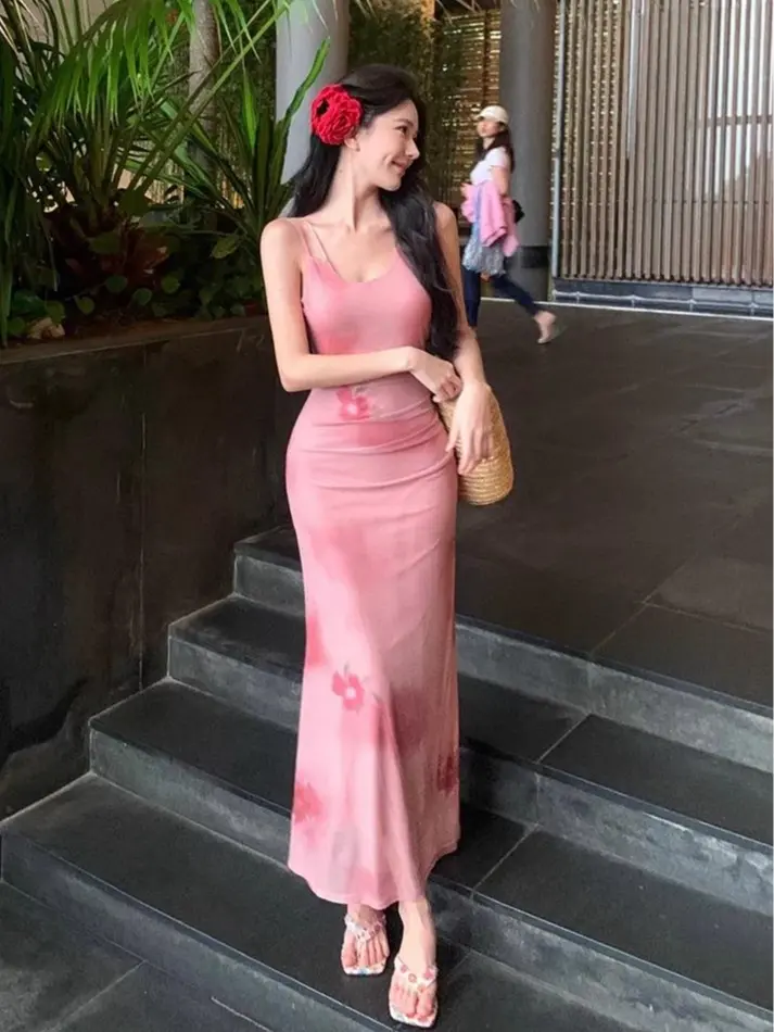 25037 Blush Pink Fairy Floral Dress Bodycon Long Off Shoulder Dress | Korean Style Midi Dress 25037 Blush Pink Fairy Floral Dress Bodycon Long Off Shoulder Dress | Korean Style Midi Dress