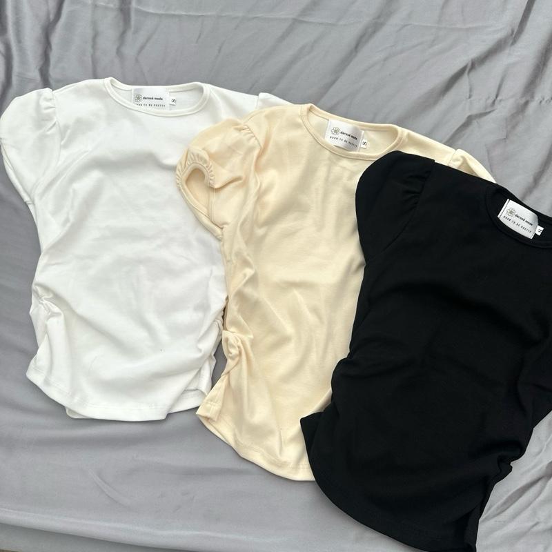 MARIE DEROSE TOP - Áo Thun DEROSE Tay Phồng Nhún Eo Form Ôm Vải Thun Mịn Co Giản 4 Chiều Dễ Thương Ôm Dáng Mẫu Áo Kiểu Nữ