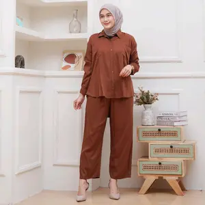 ALONA SET RAYON TWILL POLOS  Atasan Baju Full  Kancing Wanita