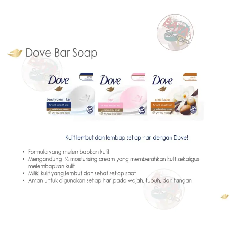 Sabun Dove Mandi Batang - 100gr - Original 1