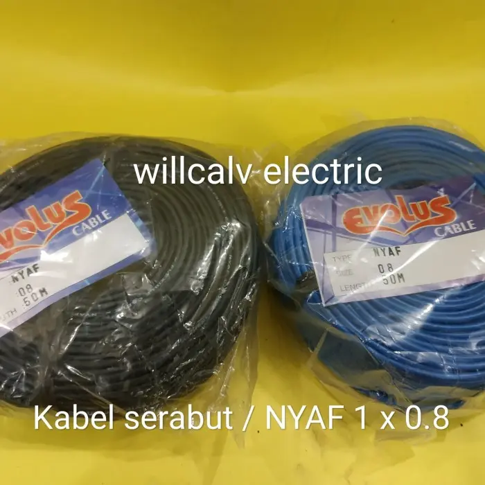 KABEL NYAF 1X0.8 - KABEL TUNAL SERABUT 1XO.8 PANJANG 50M TGA