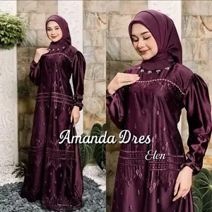 Manda Dres dan Kareena Gamis Lebaran Muslim Mewah Kondangan Brismaid Pesta burkat Gaun Wanita
