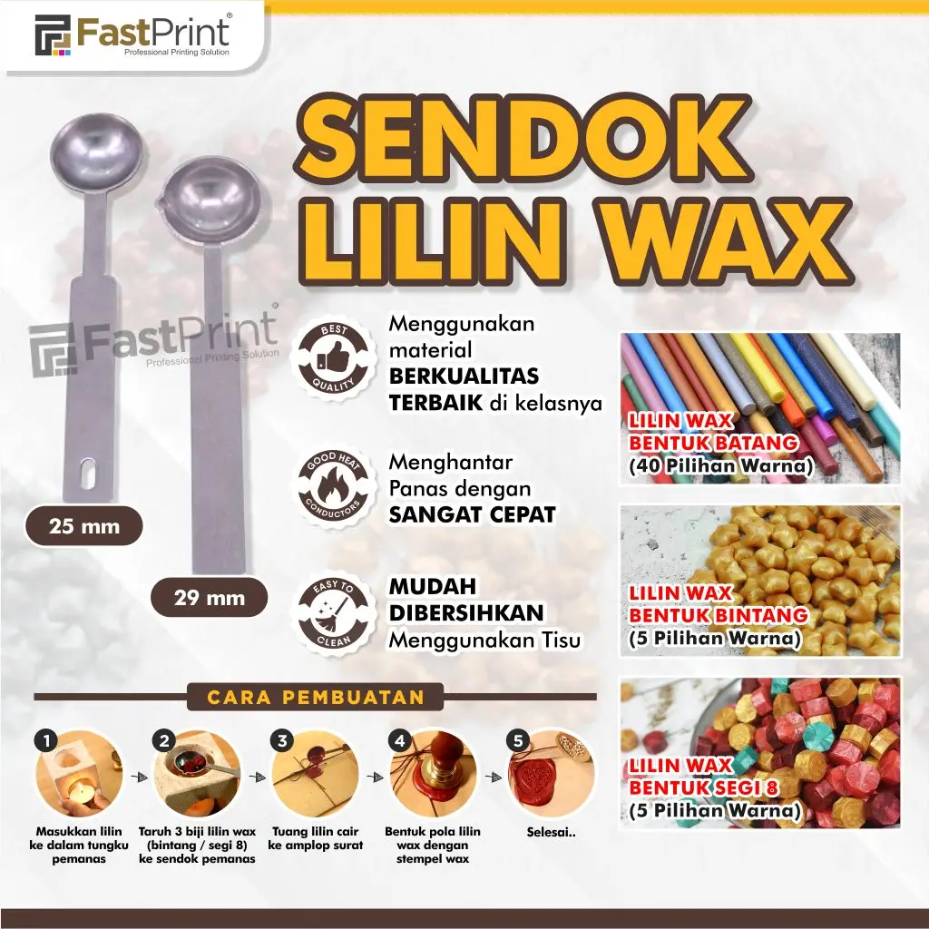 Sendok Lilin Sealing Seal Wax Candle Spoon D25MM