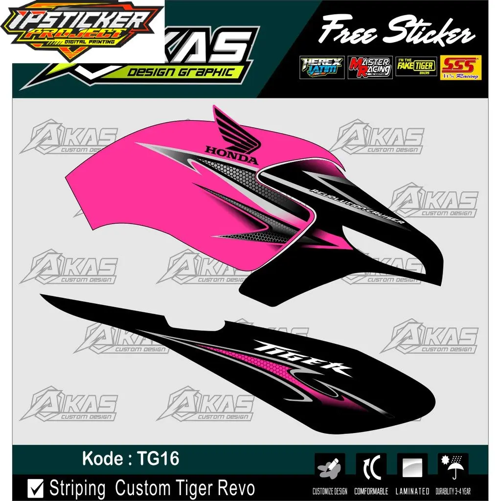 Striping Tiger Variasi PnP Tangki Pink