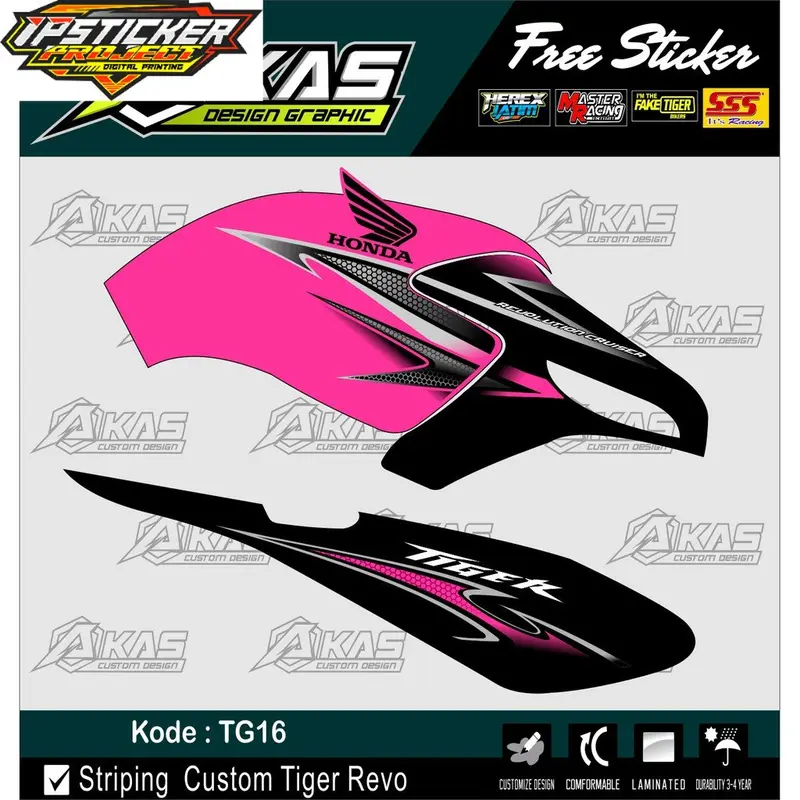 Striping Tiger Variasi PnP Tangki Pink 0