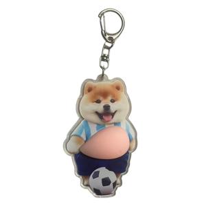 3D太った犬のキーホルダー、多機能フック付き、おもしろいいたずらグッズ、ワールドカップテーマ、かわいい子犬モチーフのアクセサリー、プレゼントに最適