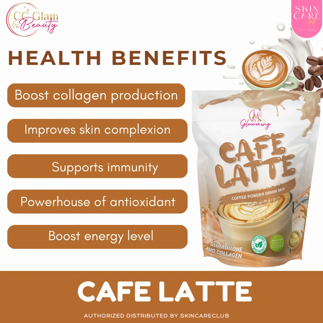 Cafe Latte Powdered Drink infused with Glutathione and Collagen with Herbal  Extracts by CC Glam and Beauty | Glowming Drinks | CC2 - TikTok Shop  Philippines