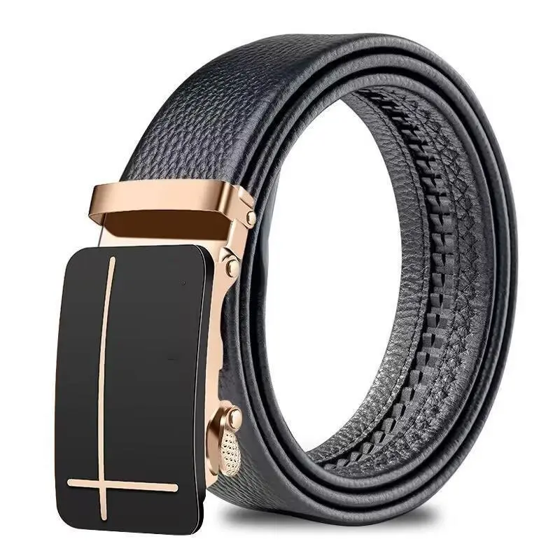 HOLO Pinggang Pria Senior Kulit PU Gaya Bisnis Sabuk Otomatis Kepala Sabuk Logam Belt 2