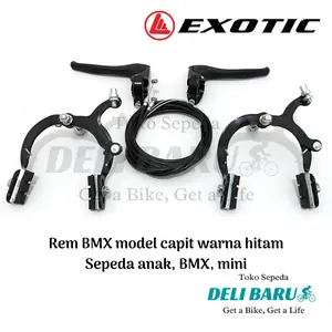 Deli baru Rem capit HITAM 1 set komplit sepeda anak, mini, BMX