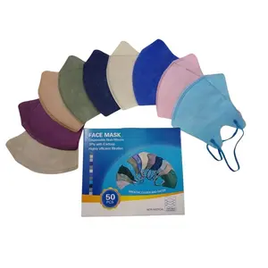 *Masker DUCKBILL FACE MASK MIX WARNA ISI 50 PCS Dewasa Karet Hitam Putih