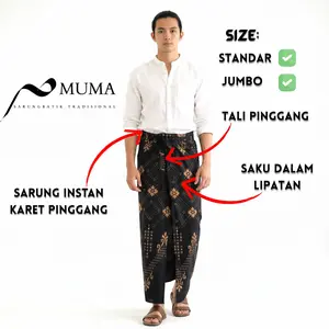 Sarung Instan Saku dan Tali Pinggang Model Terbaru Sarung Santri Pria Dewasa Cod