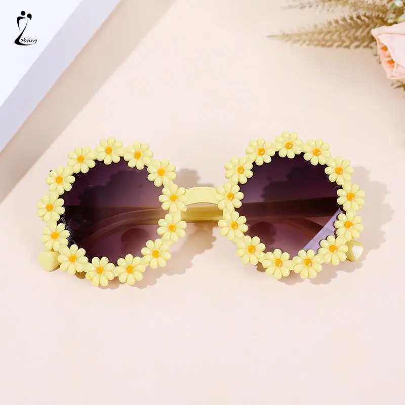 【lingerly】Kacamata Hitam Anak Perempuan Kacamata Hitam Bunga Indah Touring Seaside Daisy Sunglasses Z 0