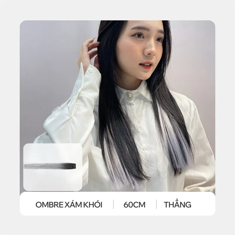 (1 Sợi) Tóc Giả Kẹp Highlight CAPELLI Thẳng Ombre 60cm 5