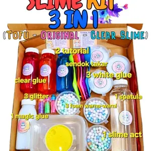 GHEduplay Slime Kit 3 in 1 Terlengkap Mainan Edukasi Anak Tofu Slime air activator joy box selim getah karet Toys Squishy Hampers joybox