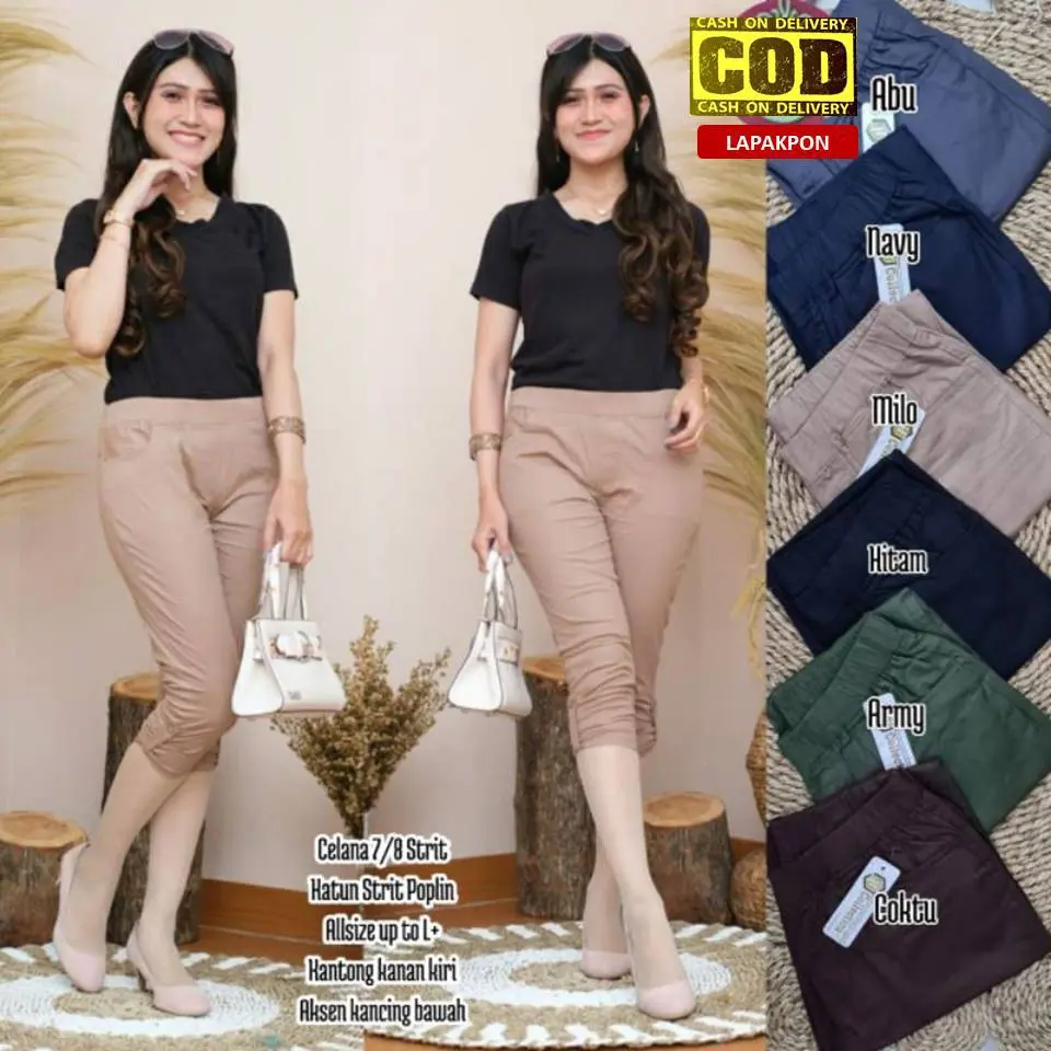 Celana Harem Pendek 7/8 Jumbo Wanita (L5) DAN STANDART PINGGANG FULL KARET MELAR ANTI BEGAH WANITA REMAJA KEKINIAN TERBARU KOREAN STYLE